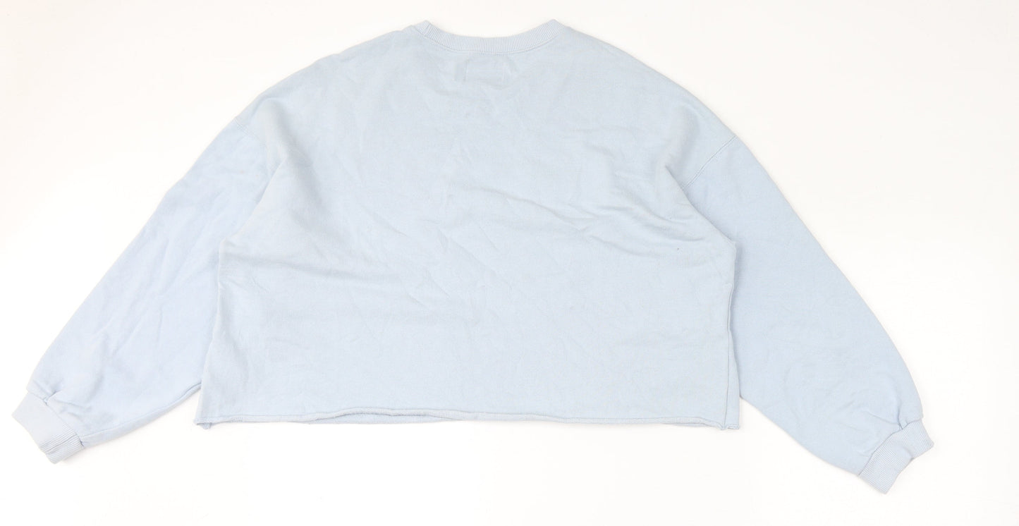 Womens UK Size XL Pull&Bear Blue Pullover Sweatshirt