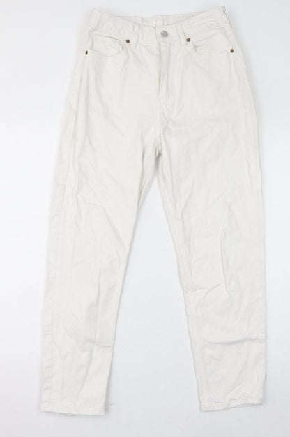 Womens UK Size 10 H&M Regular Fit Straight White Jeans