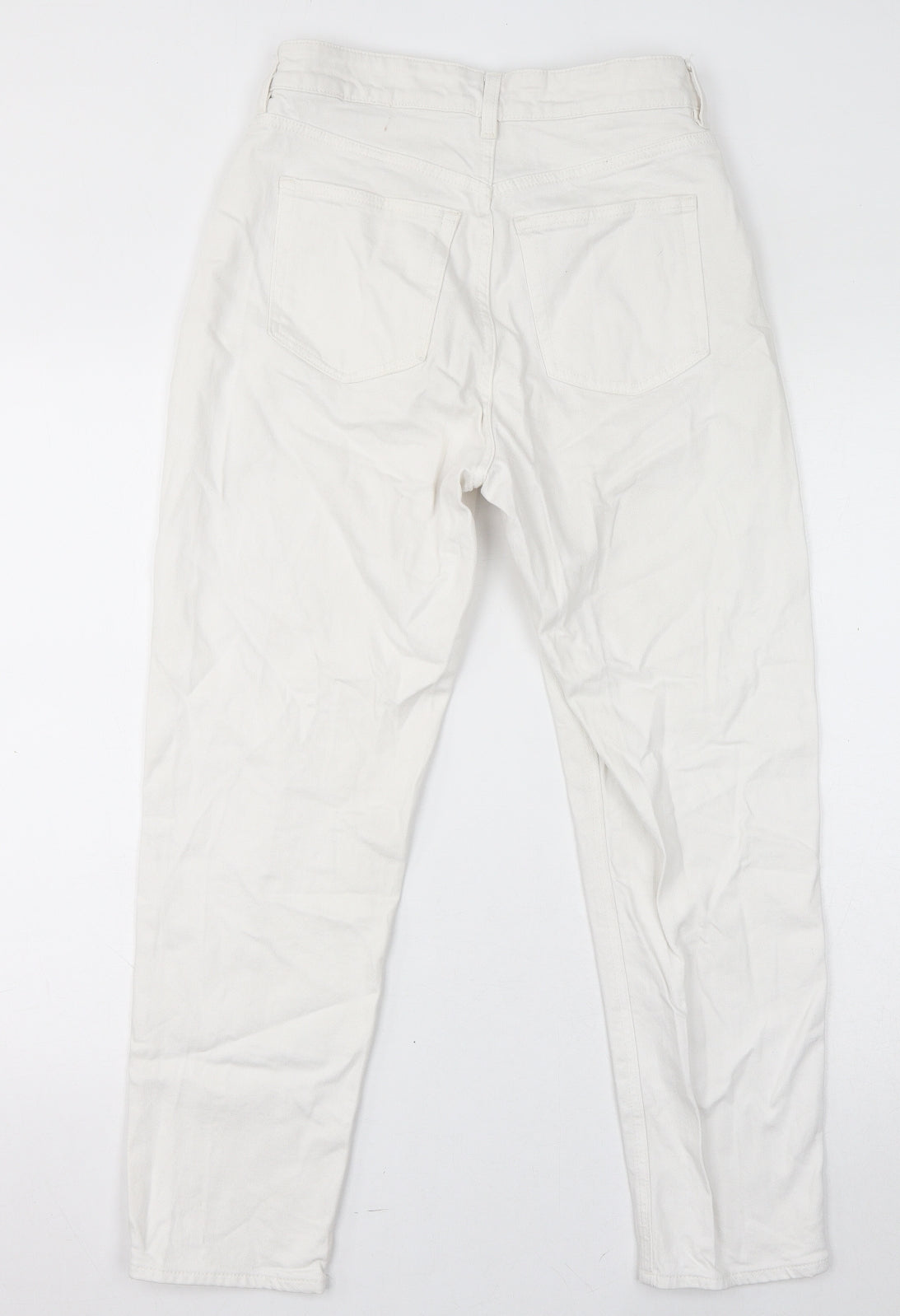 Womens UK Size 10 H&M Regular Fit Straight White Jeans