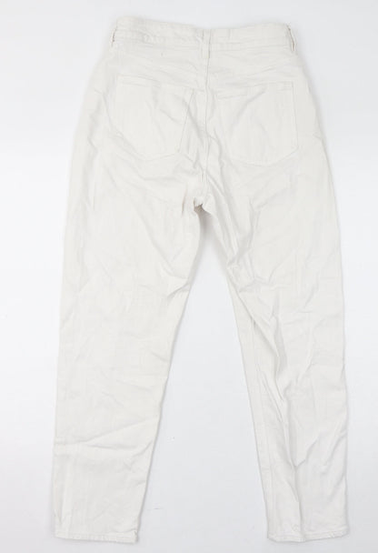 Womens UK Size 10 H&M Regular Fit Straight White Jeans