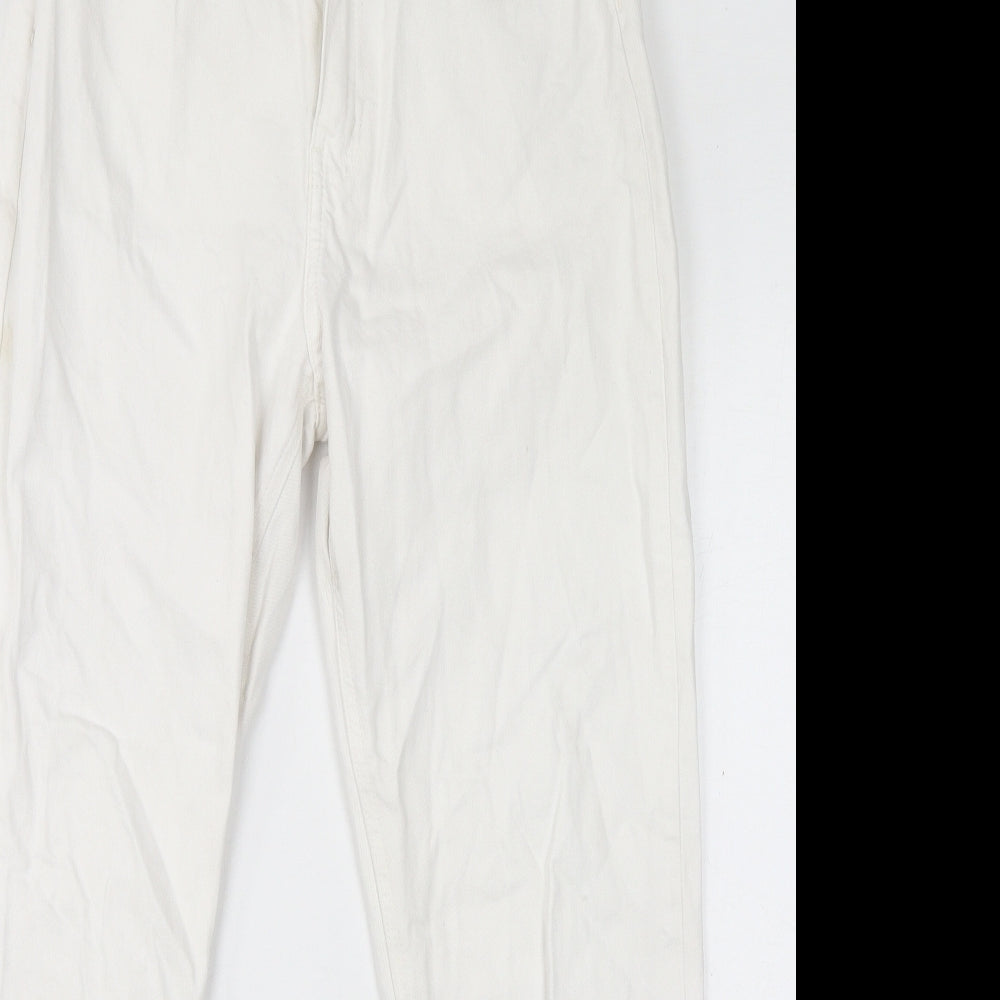 Womens UK Size 10 H&M Regular Fit Straight White Jeans