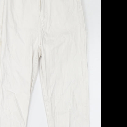 Womens UK Size 10 H&M Regular Fit Straight White Jeans