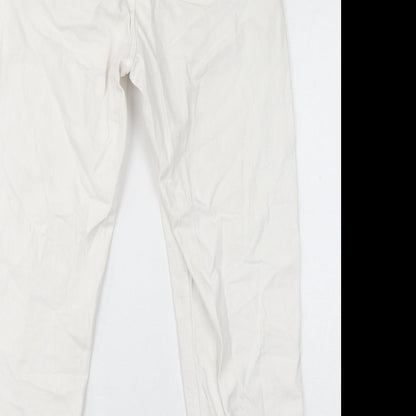 Womens UK Size 10 H&M Regular Fit Straight White Jeans