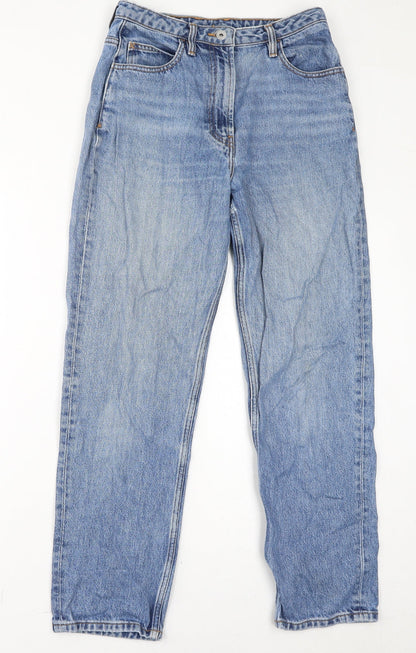 COLLUSION Womens Blue Cotton Mom Jeans Size 28 in L32 in Regular Zip