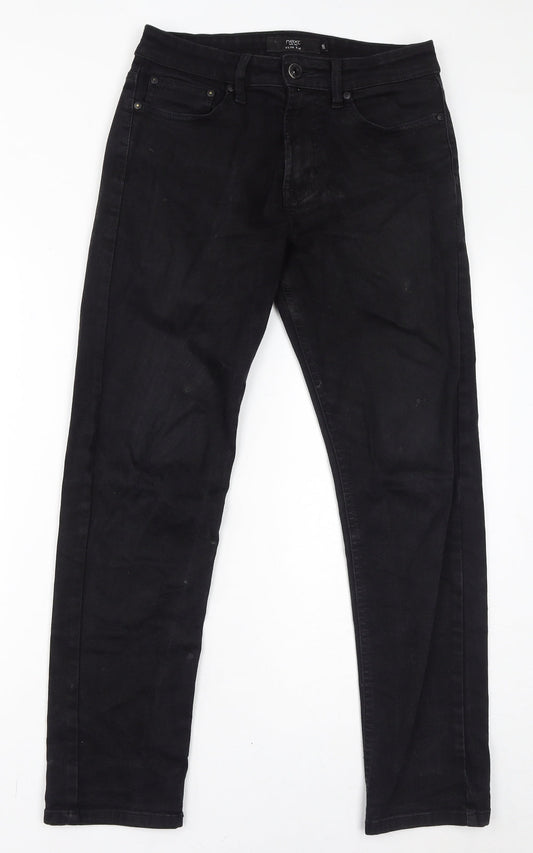 NEXT Womens Black Cotton Skinny Jeans Size 30 in L30 in Regular Zip