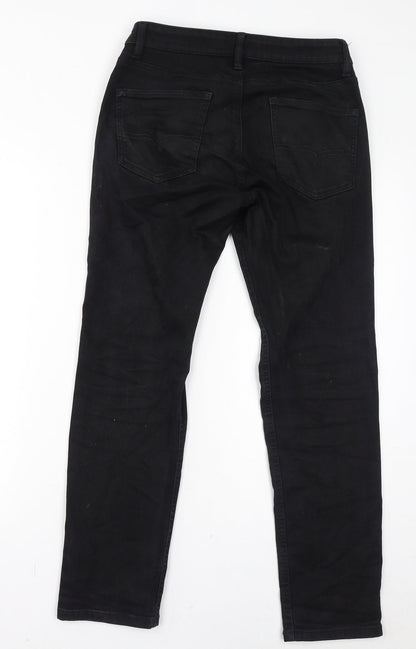 NEXT Womens Black Cotton Skinny Jeans Size 30 in L30 in Regular Zip