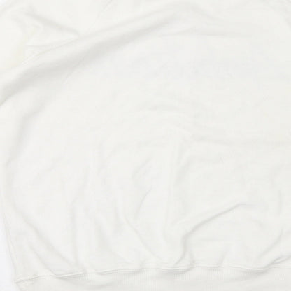 Bershka Womens White Polyester Pullover Sweatshirt Size S Pullover