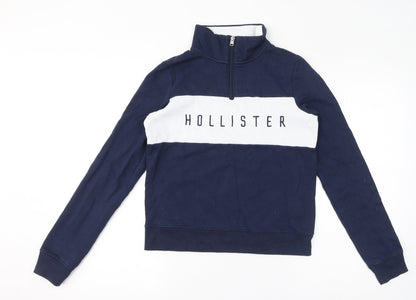 Hollister Womens Blue Cotton Pullover Sweatshirt Size XS Pullover - Hollister Embroidered