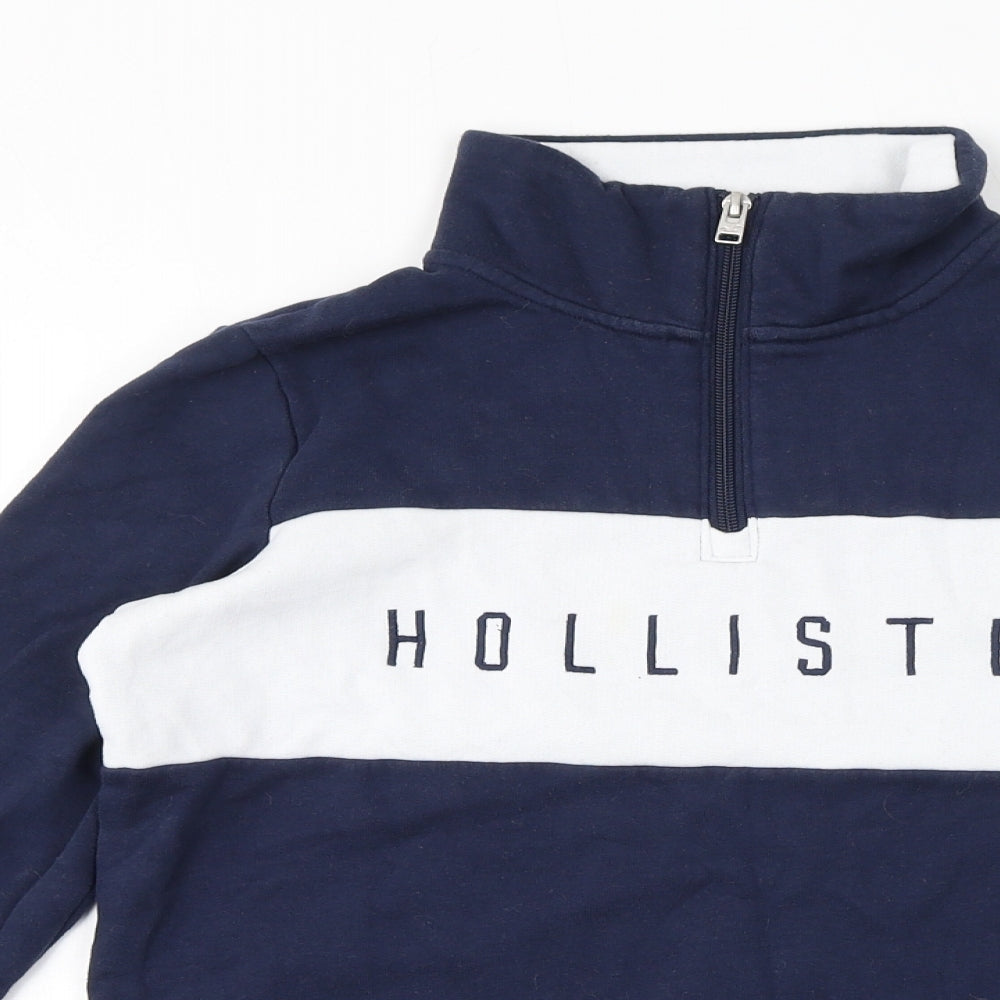 Hollister Womens Blue Cotton Pullover Sweatshirt Size XS Pullover - Hollister Embroidered