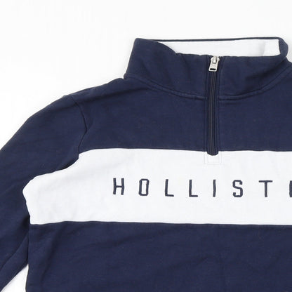 Hollister Womens Blue Cotton Pullover Sweatshirt Size XS Pullover - Hollister Embroidered
