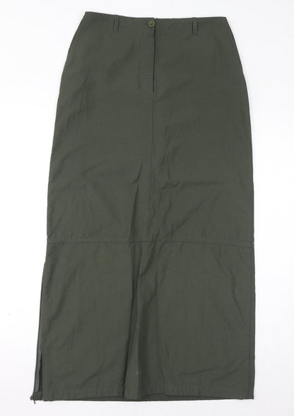 Terre de Marins Womens Green Cotton Straight & Pencil Skirt Size 10 Zip