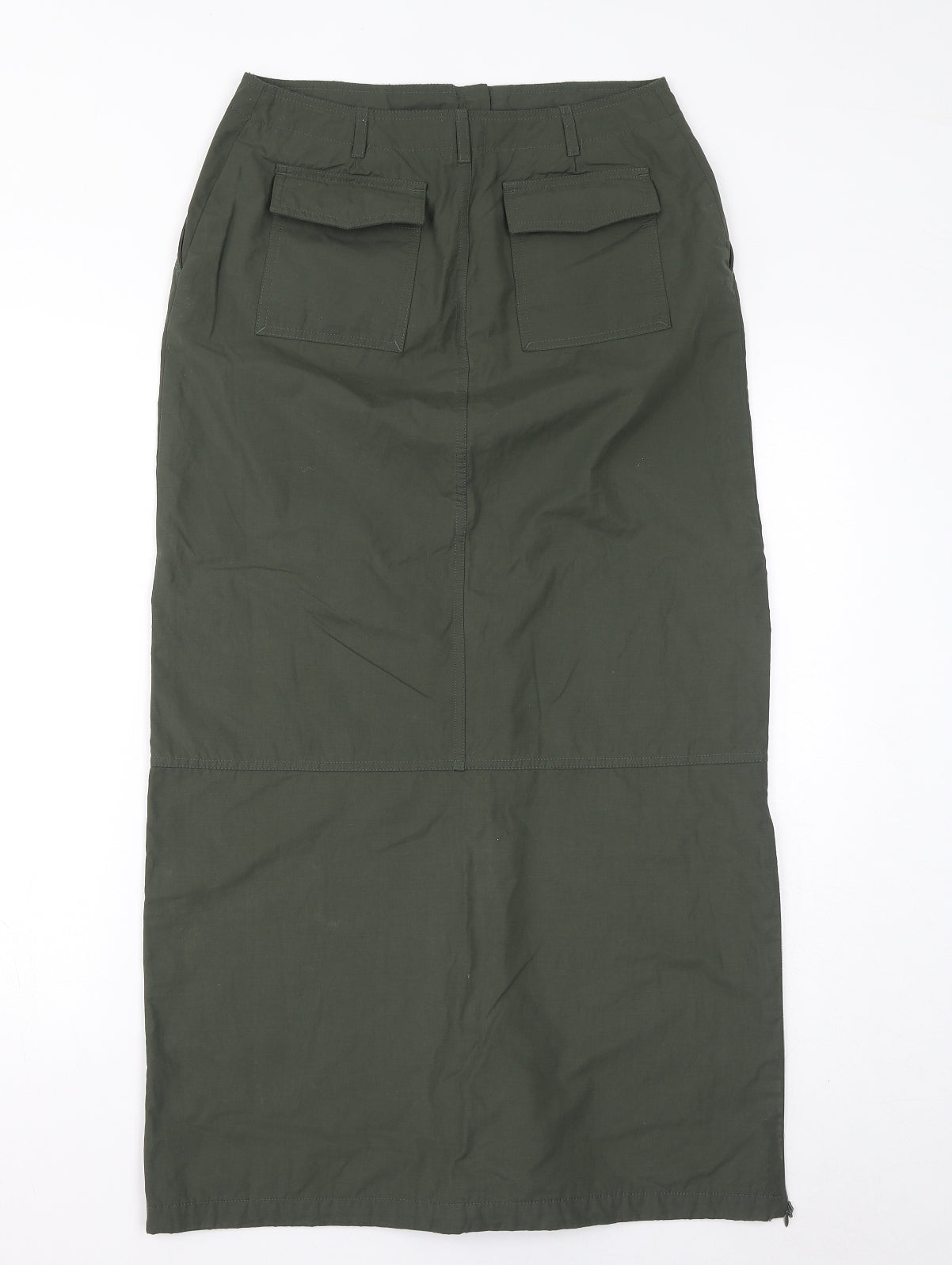 Terre de Marins Womens Green Cotton Straight & Pencil Skirt Size 10 Zip