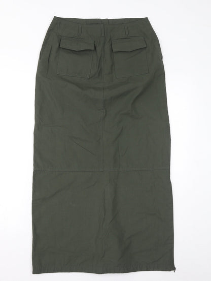 Terre de Marins Womens Green Cotton Straight & Pencil Skirt Size 10 Zip