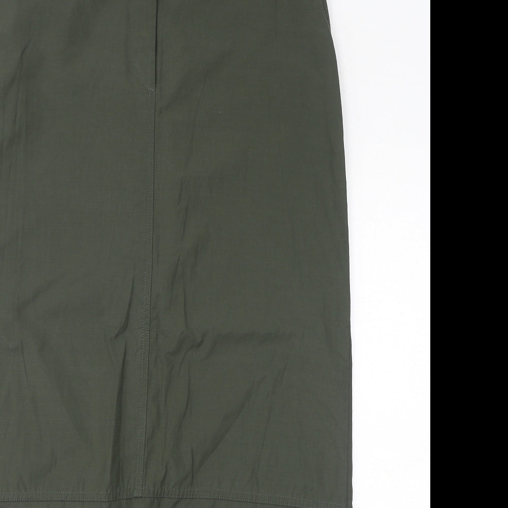 Terre de Marins Womens Green Cotton Straight & Pencil Skirt Size 10 Zip