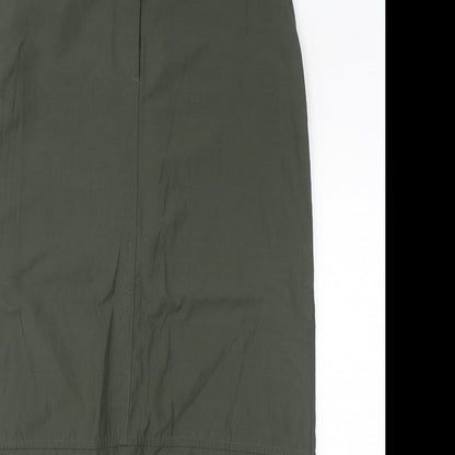 Terre de Marins Womens Green Cotton Straight & Pencil Skirt Size 10 Zip