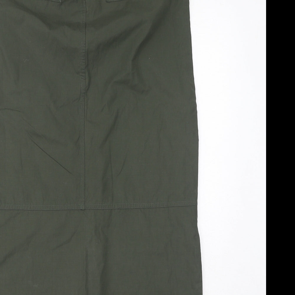 Terre de Marins Womens Green Cotton Straight & Pencil Skirt Size 10 Zip