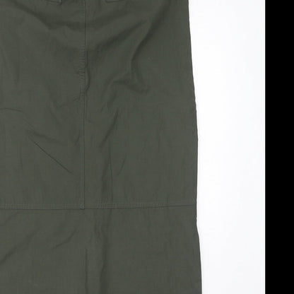 Terre de Marins Womens Green Cotton Straight & Pencil Skirt Size 10 Zip