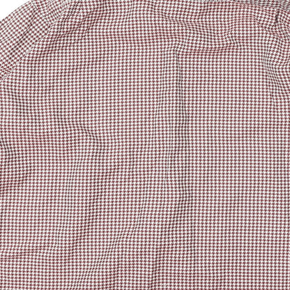 Richard James Mens Red Geometric Polyester Button-Up Size S Collared Button - Houndstooth