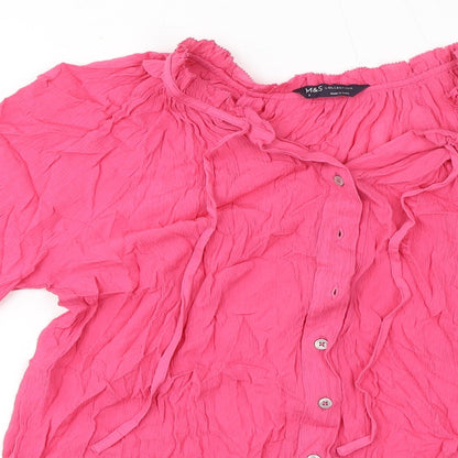 Womens UK Size 6 Marks and Spencer Pink Basic T-Shirt