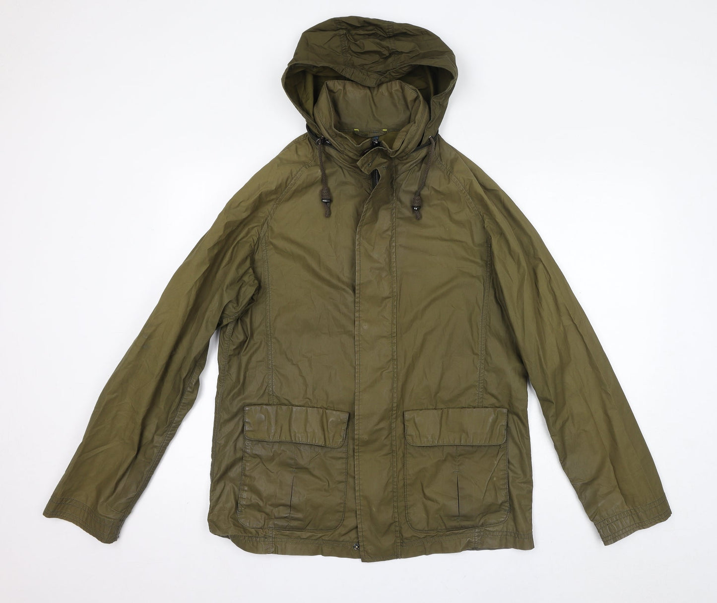 John Lewis Womens Green Rain Coat Coat Size S Zip