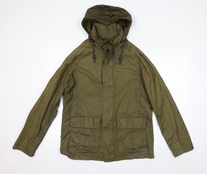 John Lewis Womens Green Rain Coat Coat Size S Zip