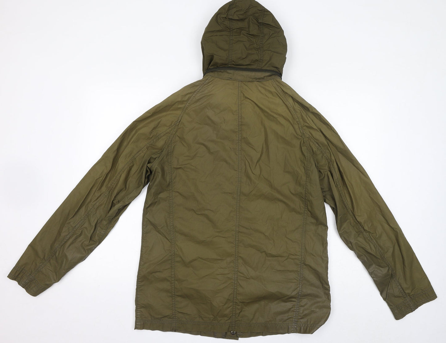 John Lewis Womens Green Rain Coat Coat Size S Zip