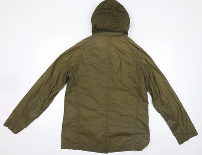 John Lewis Womens Green Rain Coat Coat Size S Zip