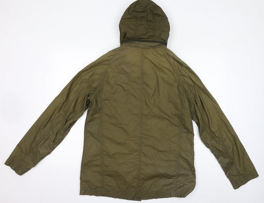 John Lewis Womens Green Rain Coat Coat Size S Zip