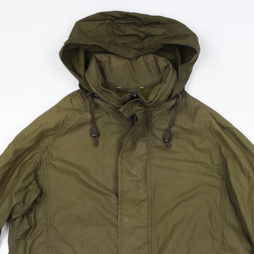 John Lewis Womens Green Rain Coat Coat Size S Zip