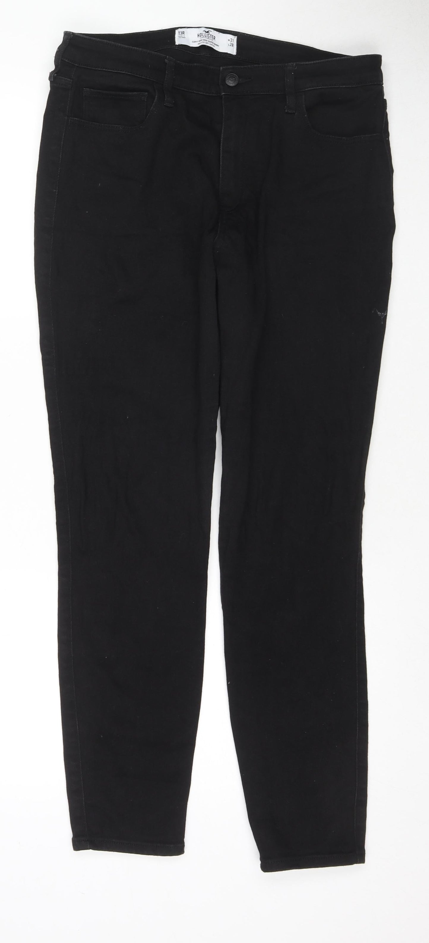 Hollister Womens Black Cotton Skinny Jeans Size 31 in L29 in Regular Zip