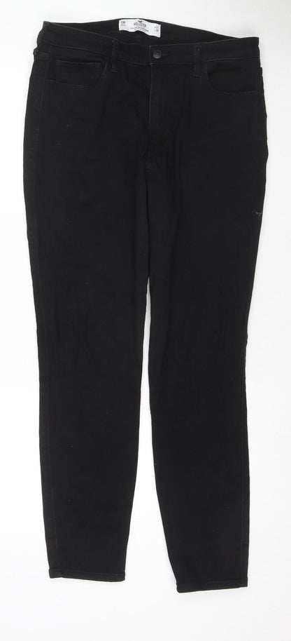Hollister Womens Black Cotton Skinny Jeans Size 31 in L29 in Regular Zip