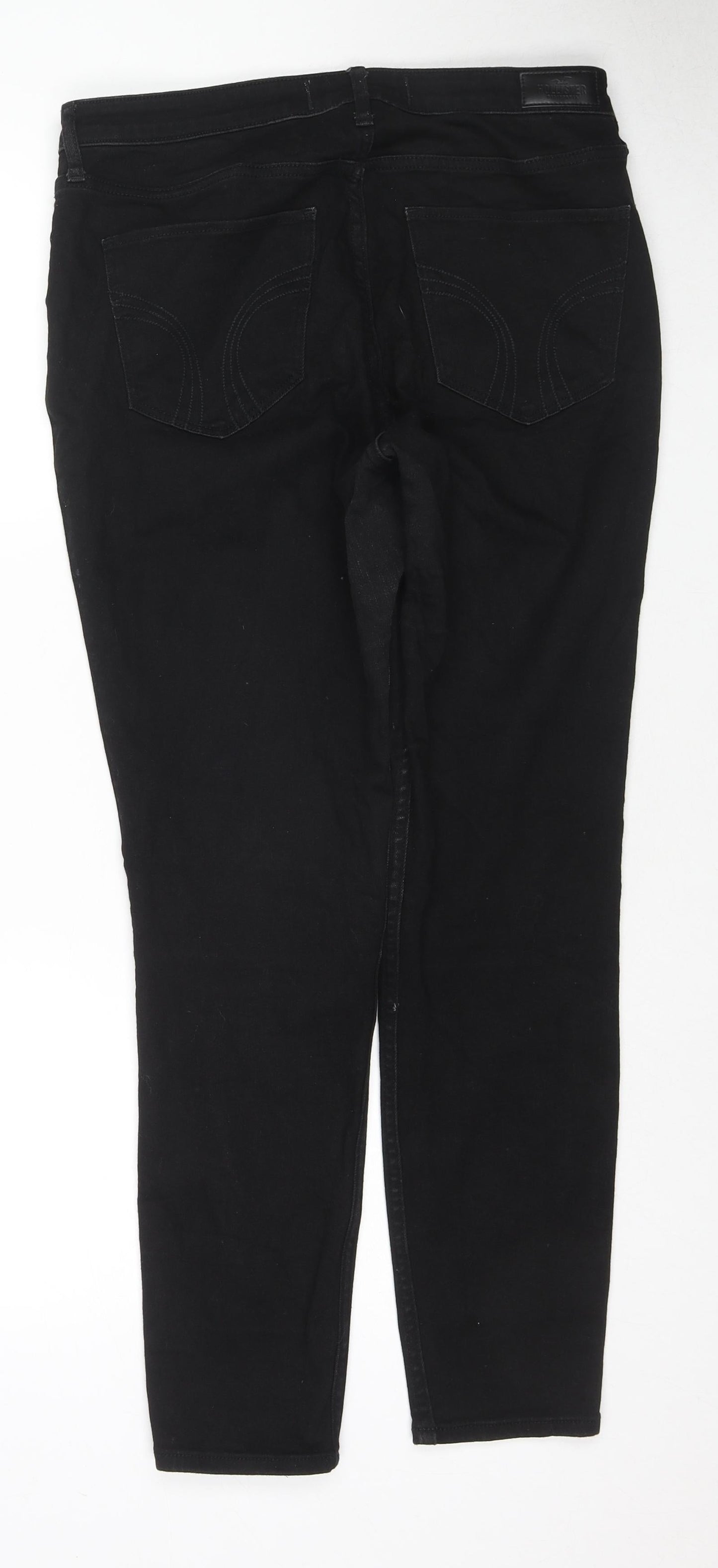 Hollister Womens Black Cotton Skinny Jeans Size 31 in L29 in Regular Zip