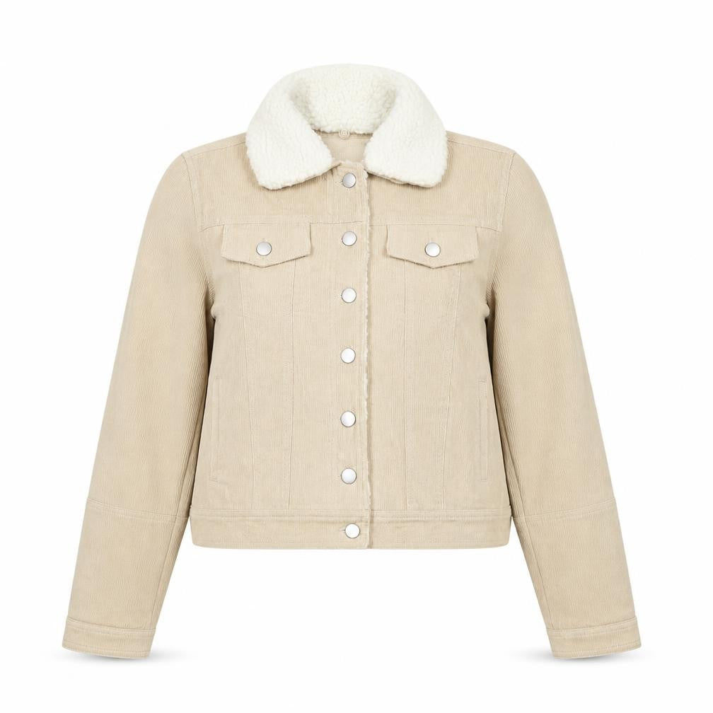 Boohoo Womens Beige Jacket Size 14 Button