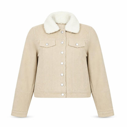Boohoo Womens Beige Jacket Size 14 Button
