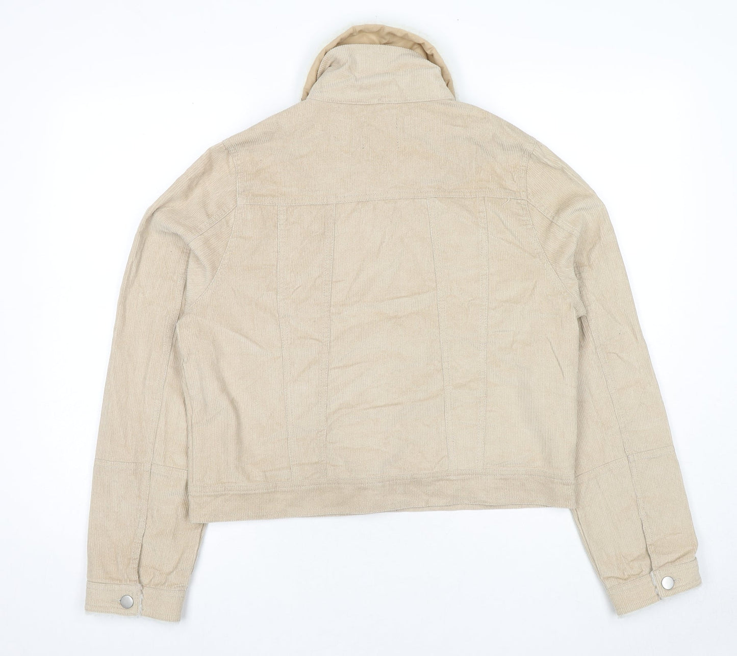 Boohoo Womens Beige Jacket Size 14 Button