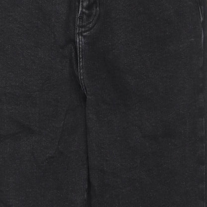 Denim & Co. Womens Black Cotton Straight Jeans Size 12 L26 in Regular Zip