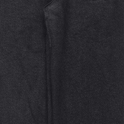 Denim & Co. Womens Black Cotton Straight Jeans Size 12 L26 in Regular Zip