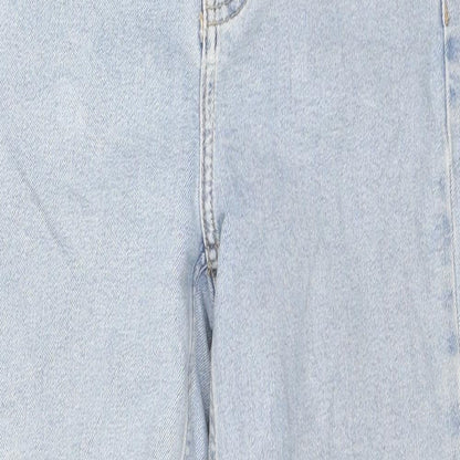 Denim & Co. Womens Blue Cotton Straight Jeans Size 4 L26 in Regular Zip