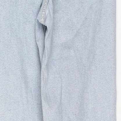 Denim & Co. Womens Blue Cotton Straight Jeans Size 4 L26 in Regular Zip
