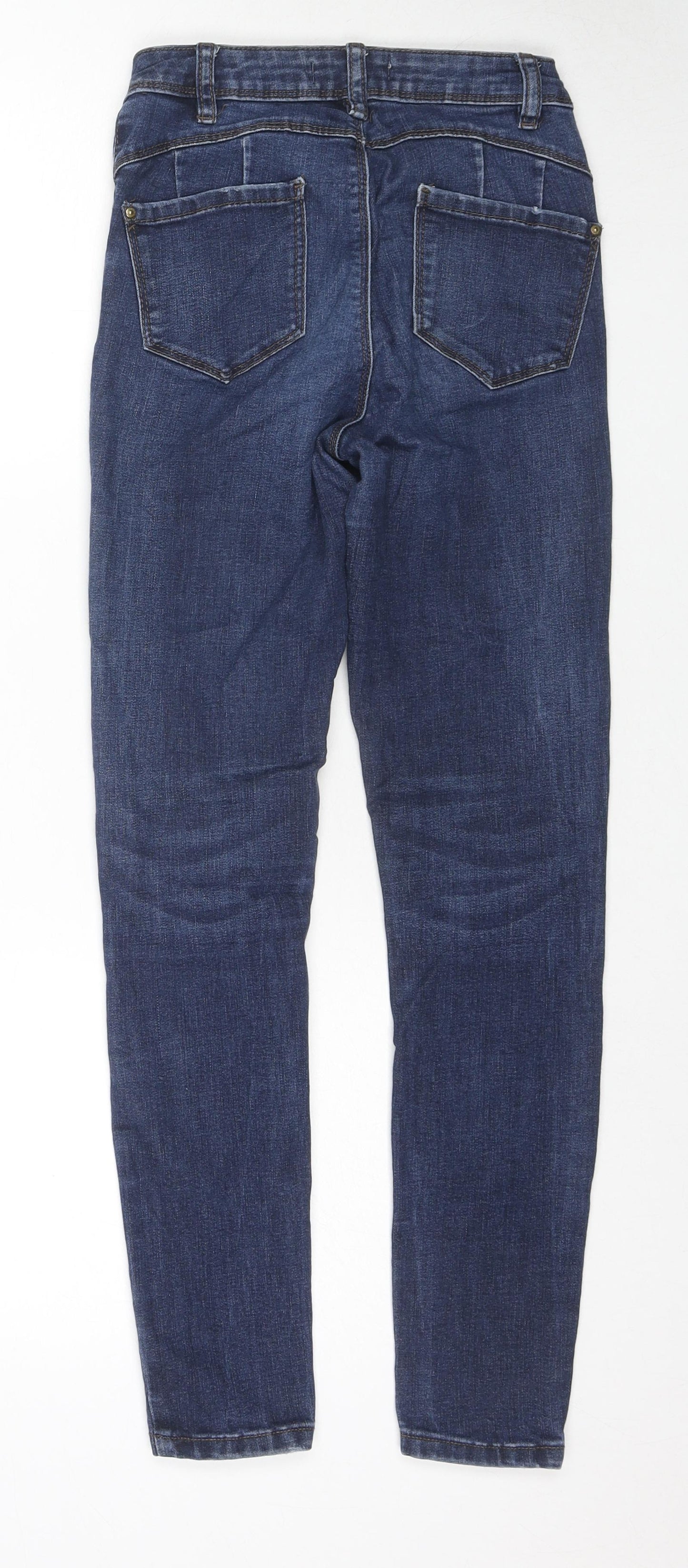 Denim & Co. Womens Blue Cotton Skinny Jeans Size 8 L26 in Regular Zip