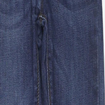 Denim & Co. Womens Blue Cotton Skinny Jeans Size 8 L26 in Regular Zip