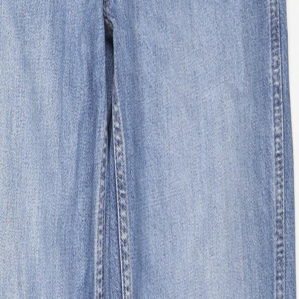 Zara Womens Blue Cotton Straight Jeans Size 26 in L32 in Regular Button