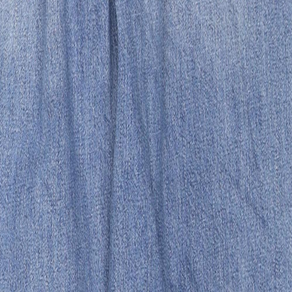 Zara Womens Blue Cotton Straight Jeans Size 26 in L32 in Regular Button