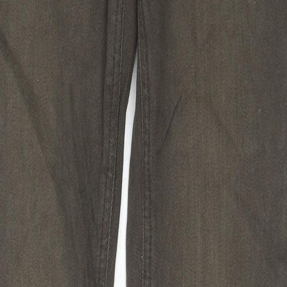 NEXT Womens Green Cotton Skinny Jeans Size 8 L28 in Regular Zip