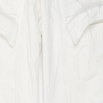 Bershka Womens White Cotton Straight Jeans Size 6 L30 in Regular Zip - Cargo Style