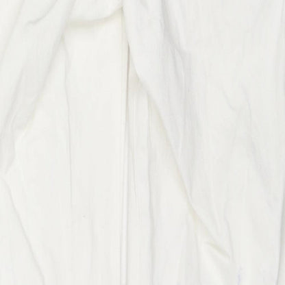 Bershka Womens White Cotton Straight Jeans Size 6 L30 in Regular Zip - Cargo Style