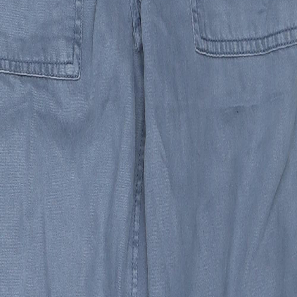 Womens UK Size 8 Marks and Spencer Regular Fit Carrot Blue Trousers