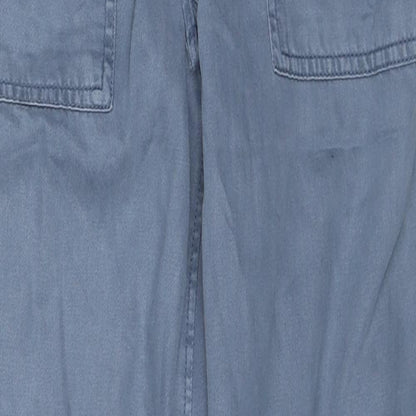 Womens UK Size 8 Marks and Spencer Regular Fit Carrot Blue Trousers