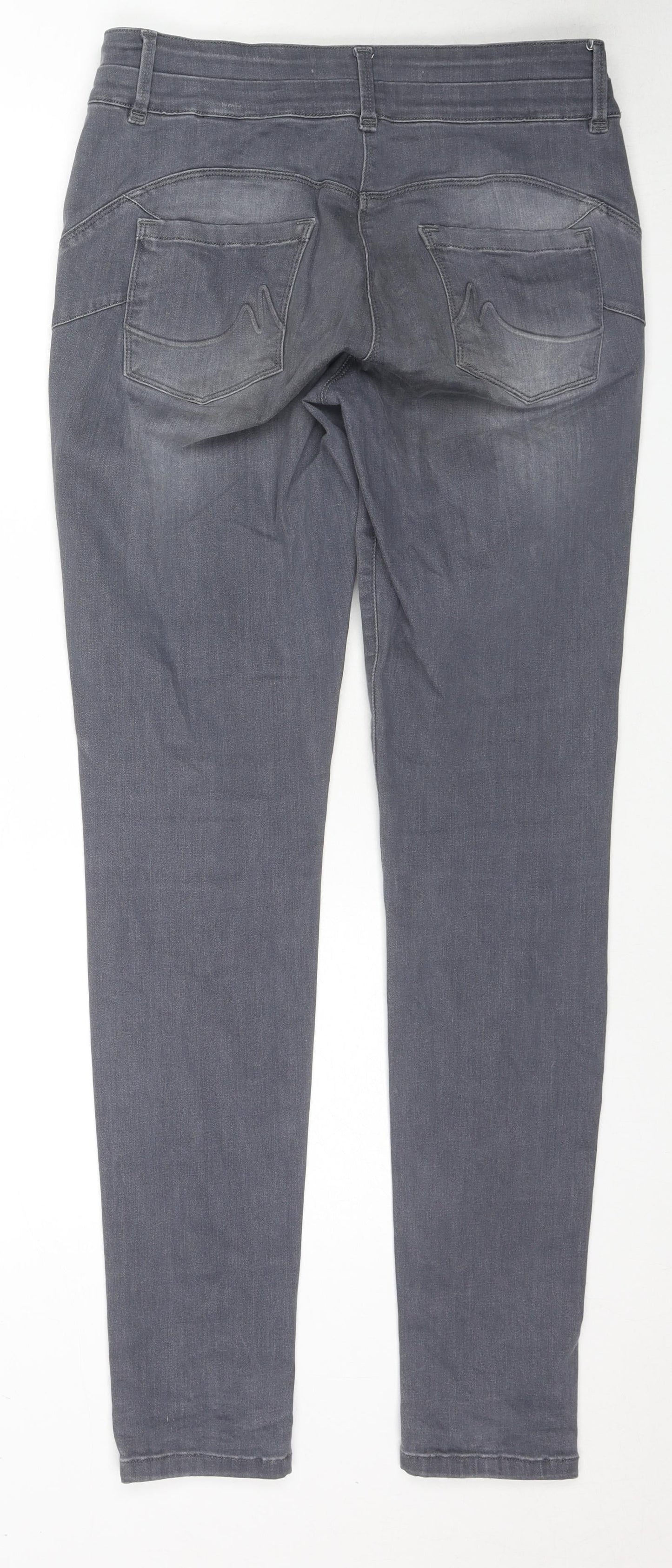 NEXT Womens Grey Cotton Skinny Jeans Size 25 in L31 in Regular Zip