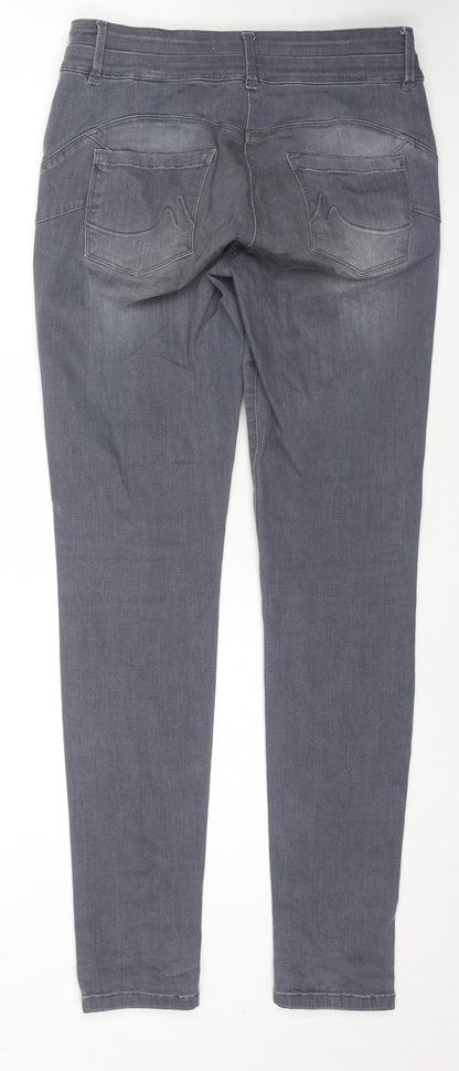 NEXT Womens Grey Cotton Skinny Jeans Size 25 in L31 in Regular Zip